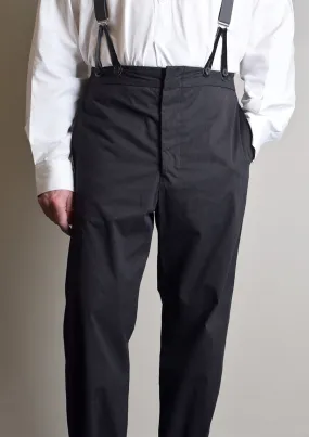 Black Pinstripe Cotton Fishtail Back Trousers (TR330)