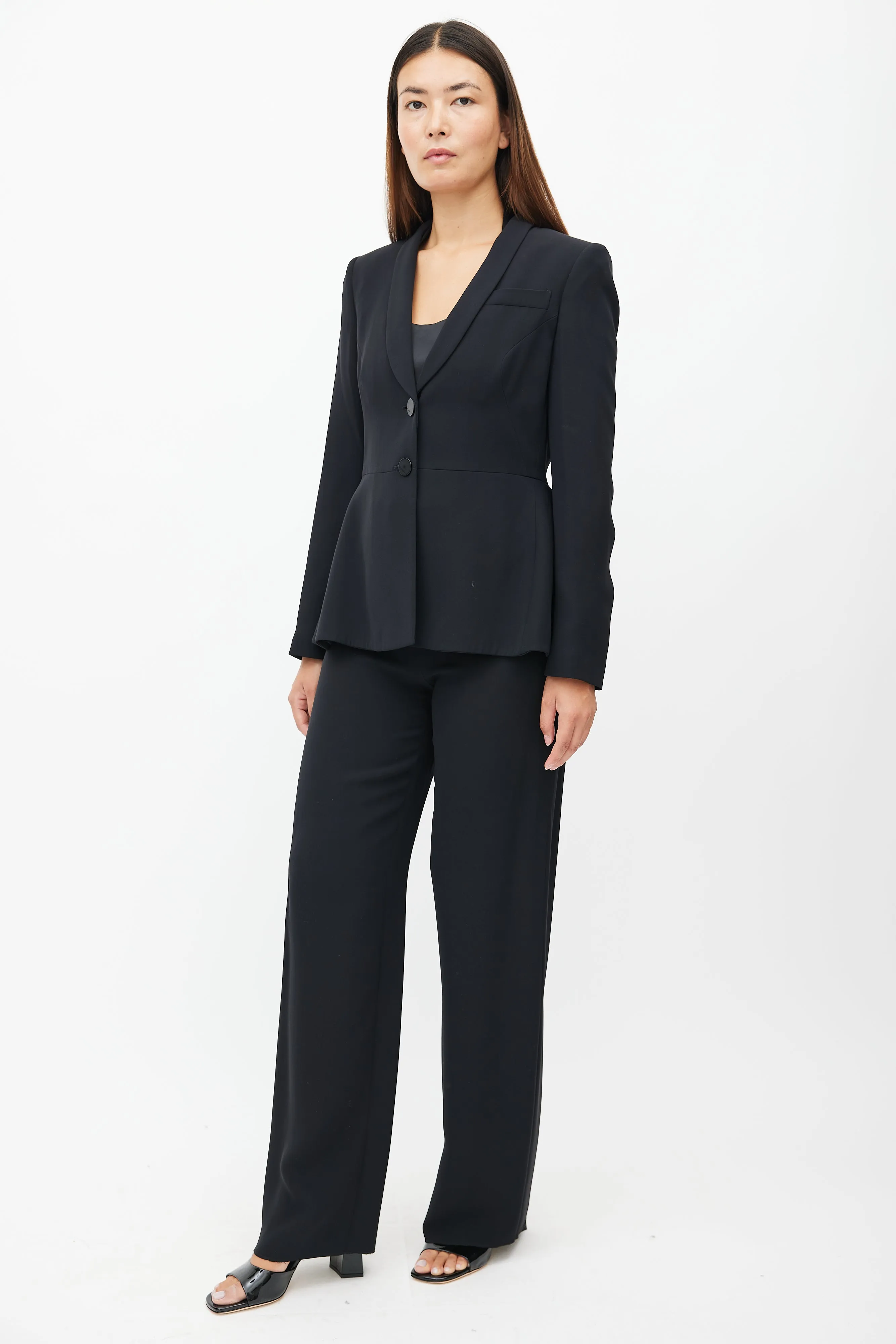 Black Silk Two Piece Suit