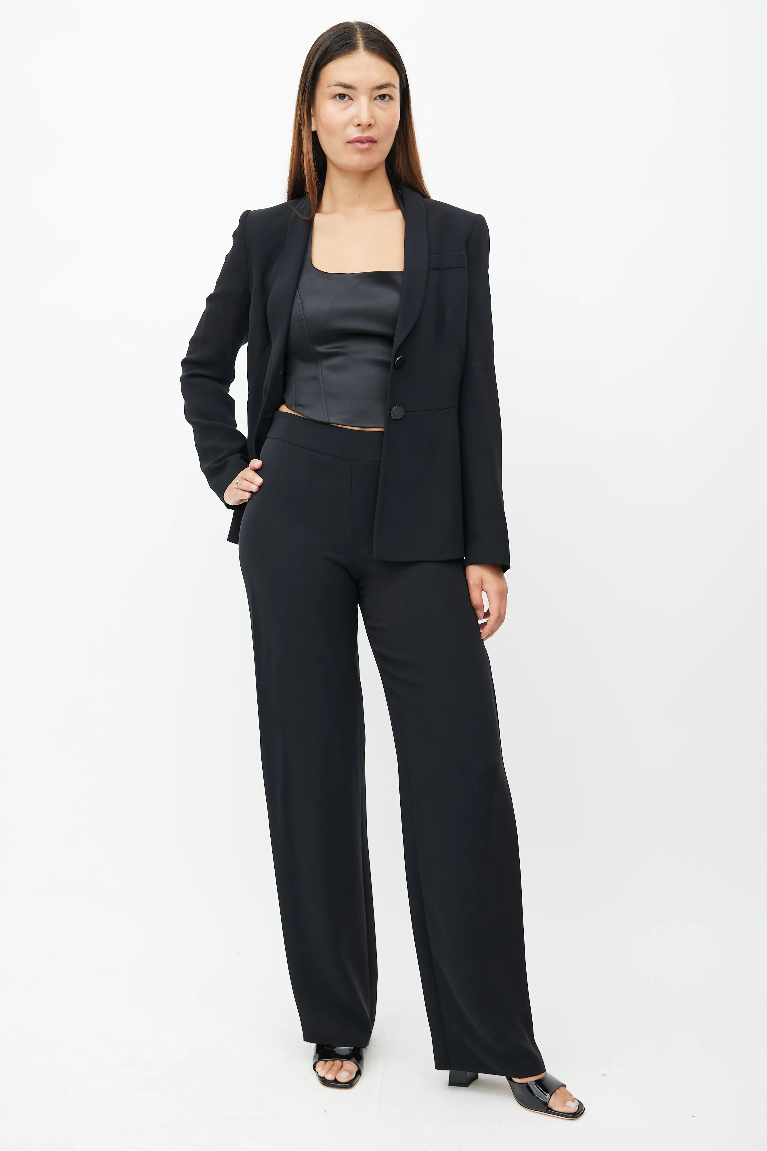 Black Silk Two Piece Suit