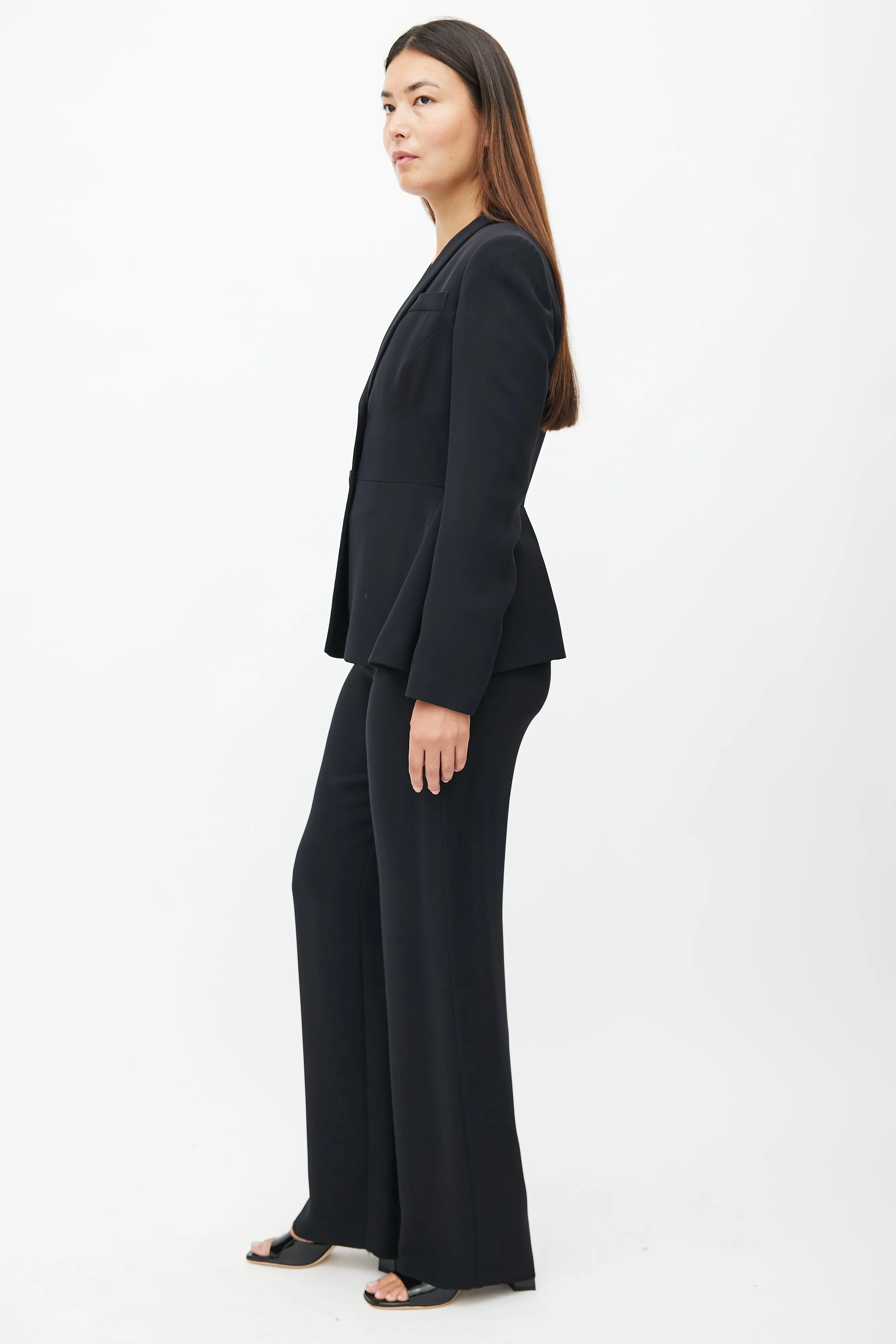 Black Silk Two Piece Suit