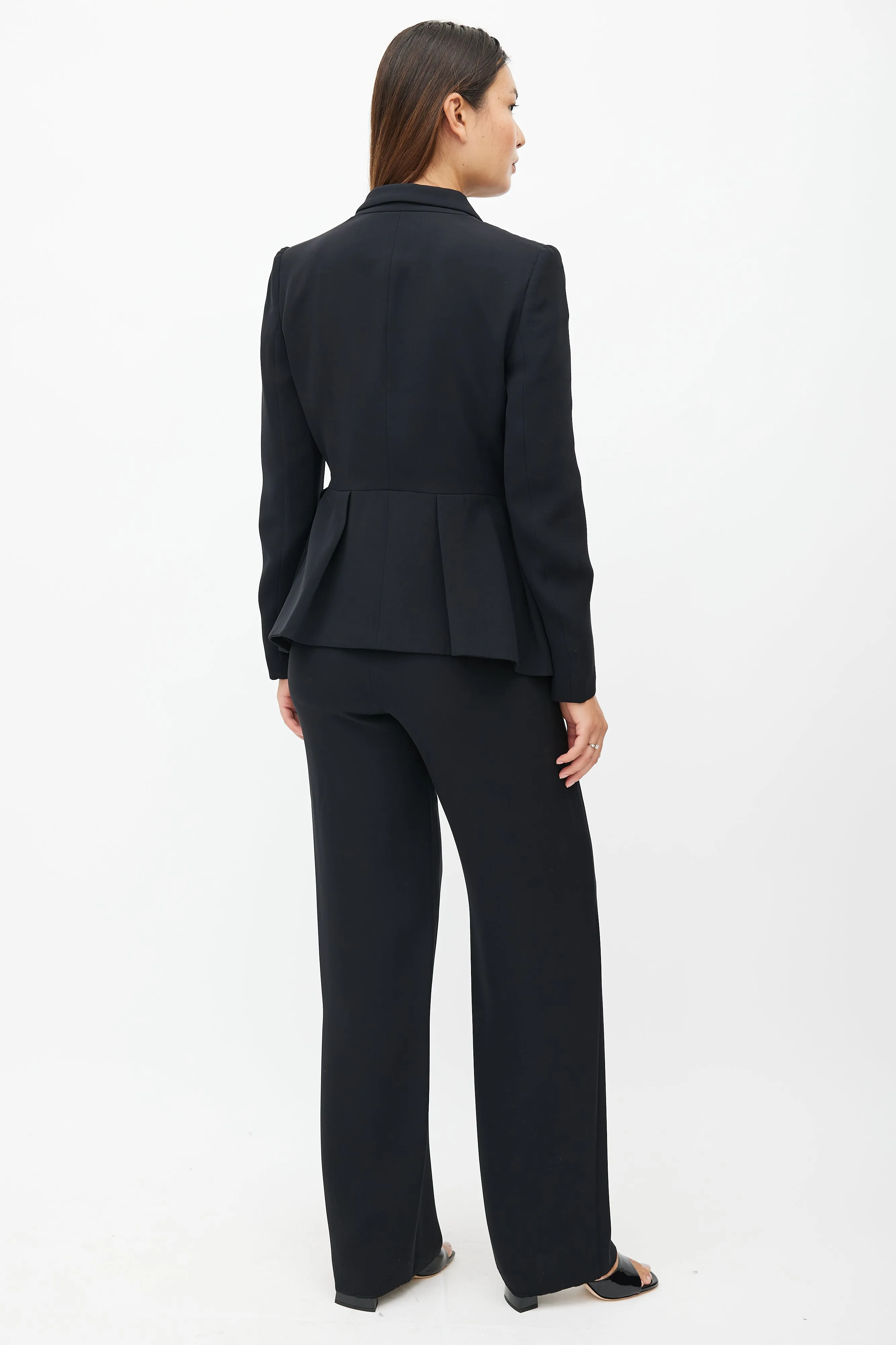 Black Silk Two Piece Suit
