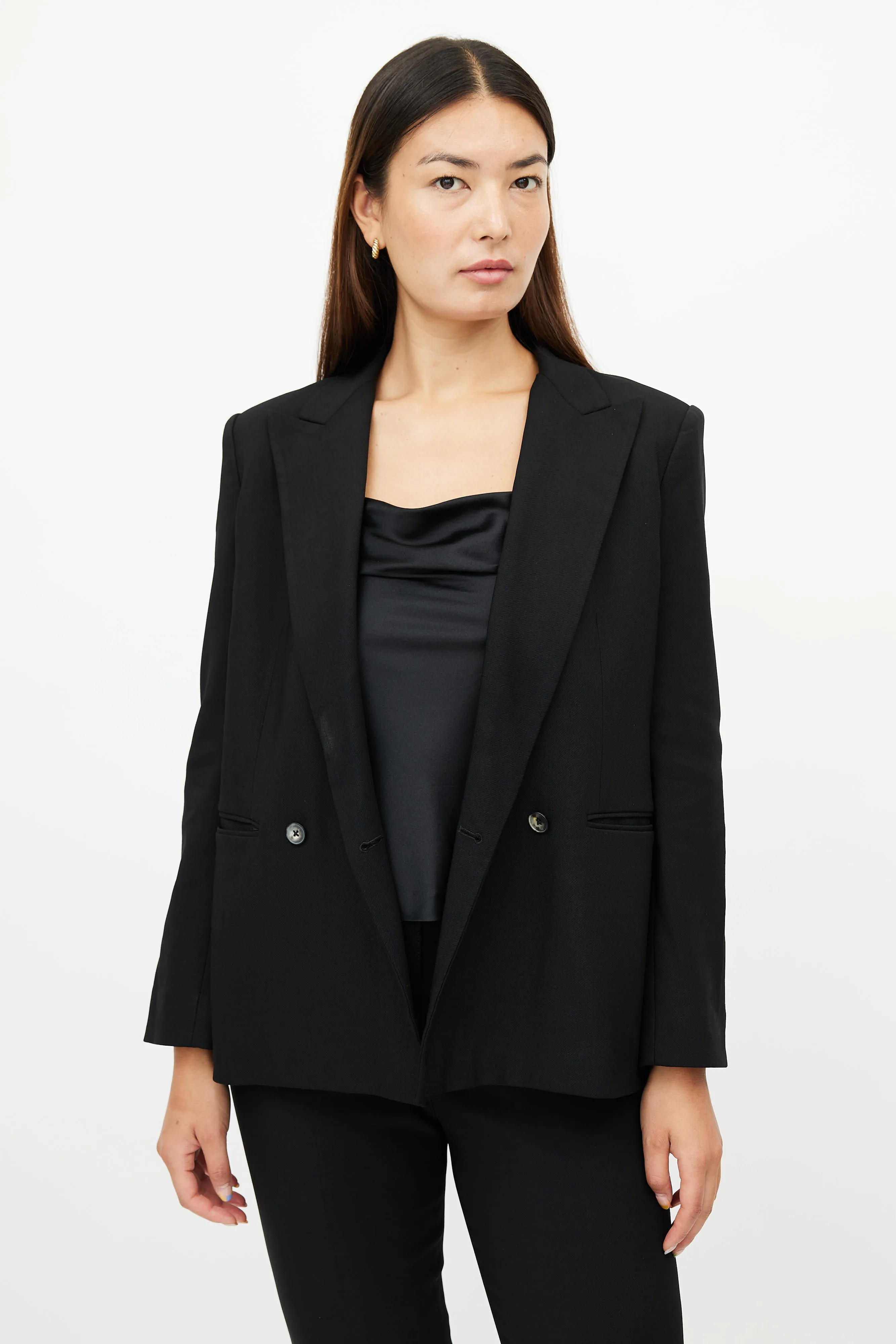 Black Wool Blazer & Pant Suit