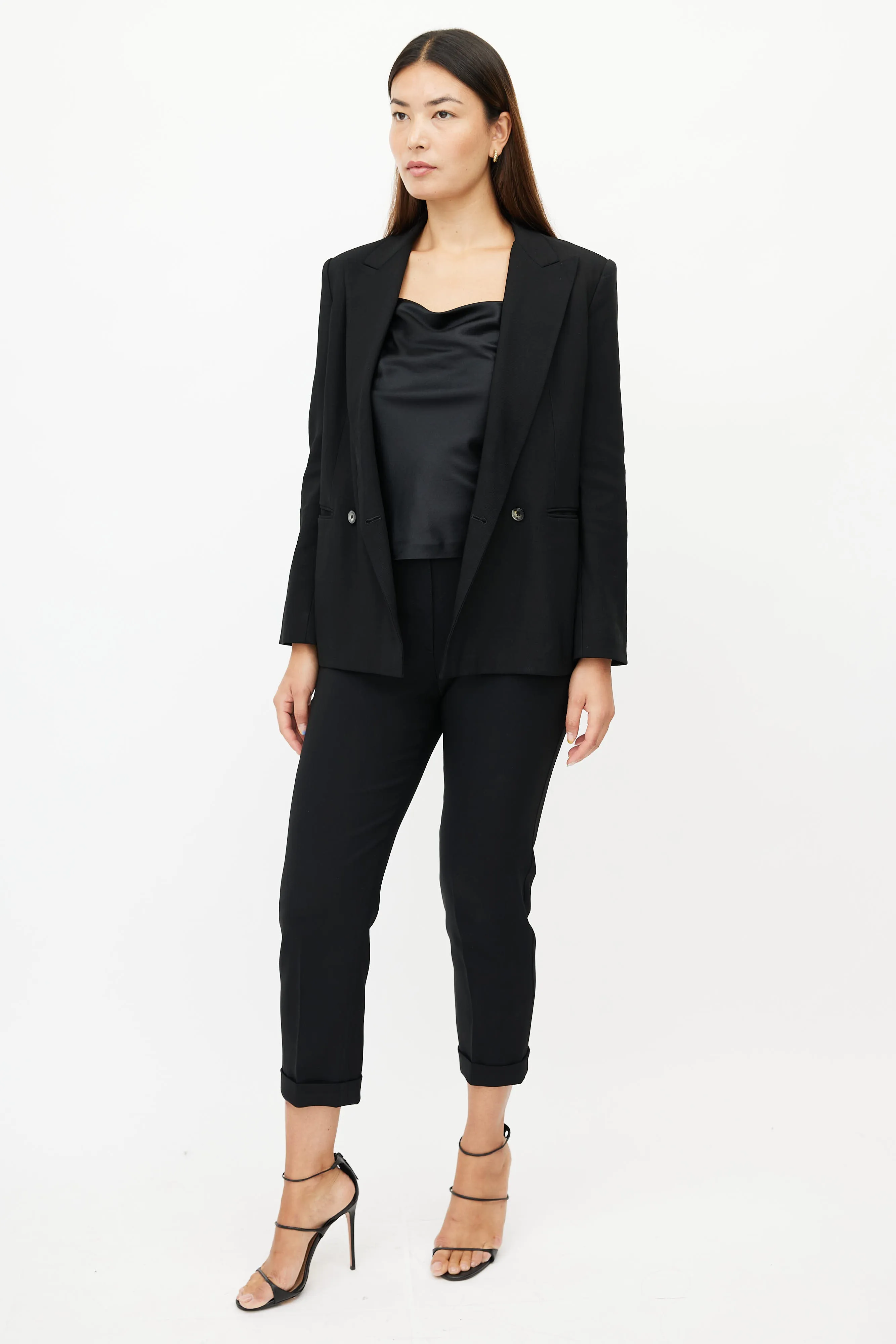 Black Wool Blazer & Pant Suit