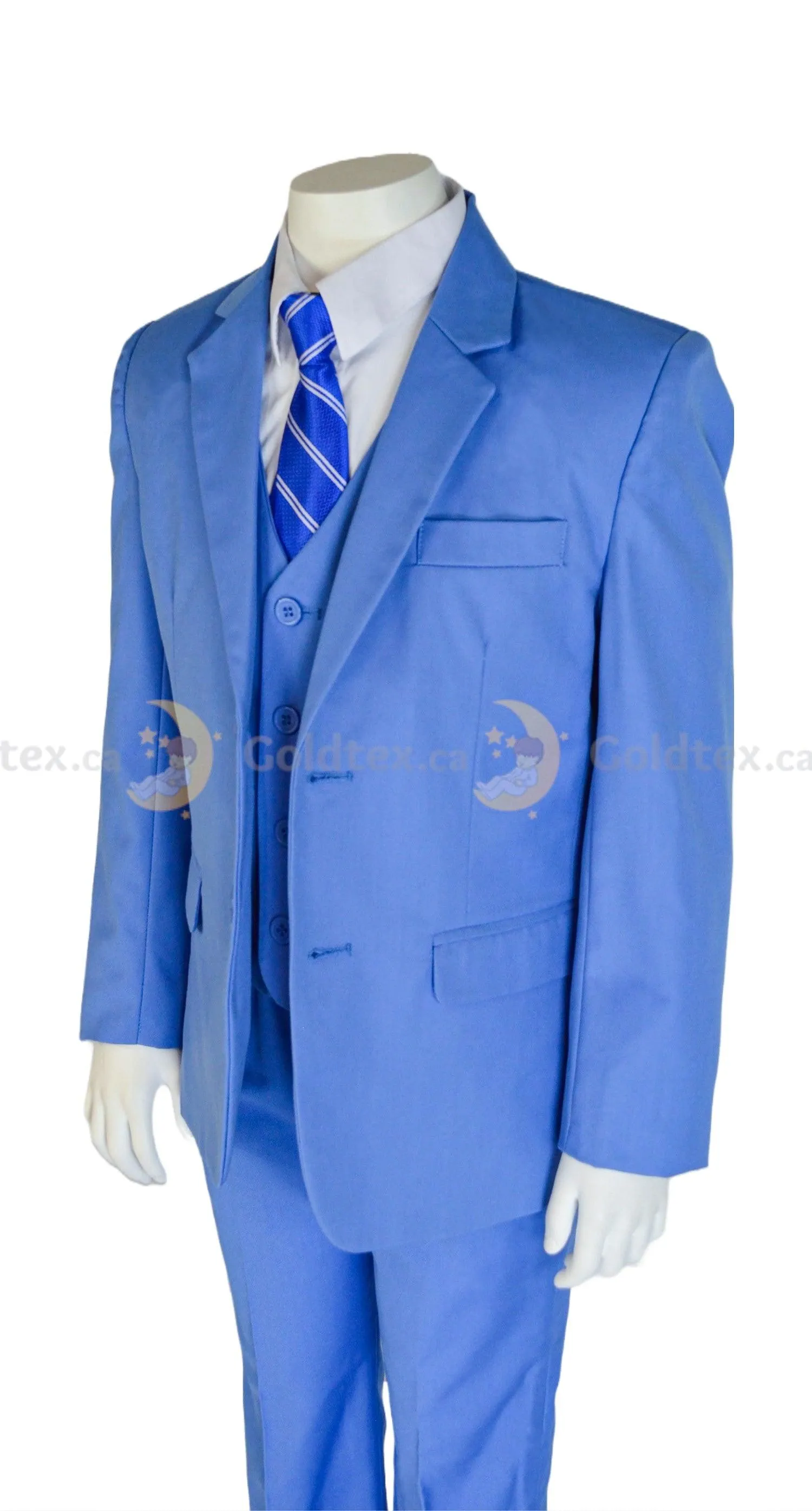 Formal Kids Wear 5-piece suit set - Sky Blue - Style 8169