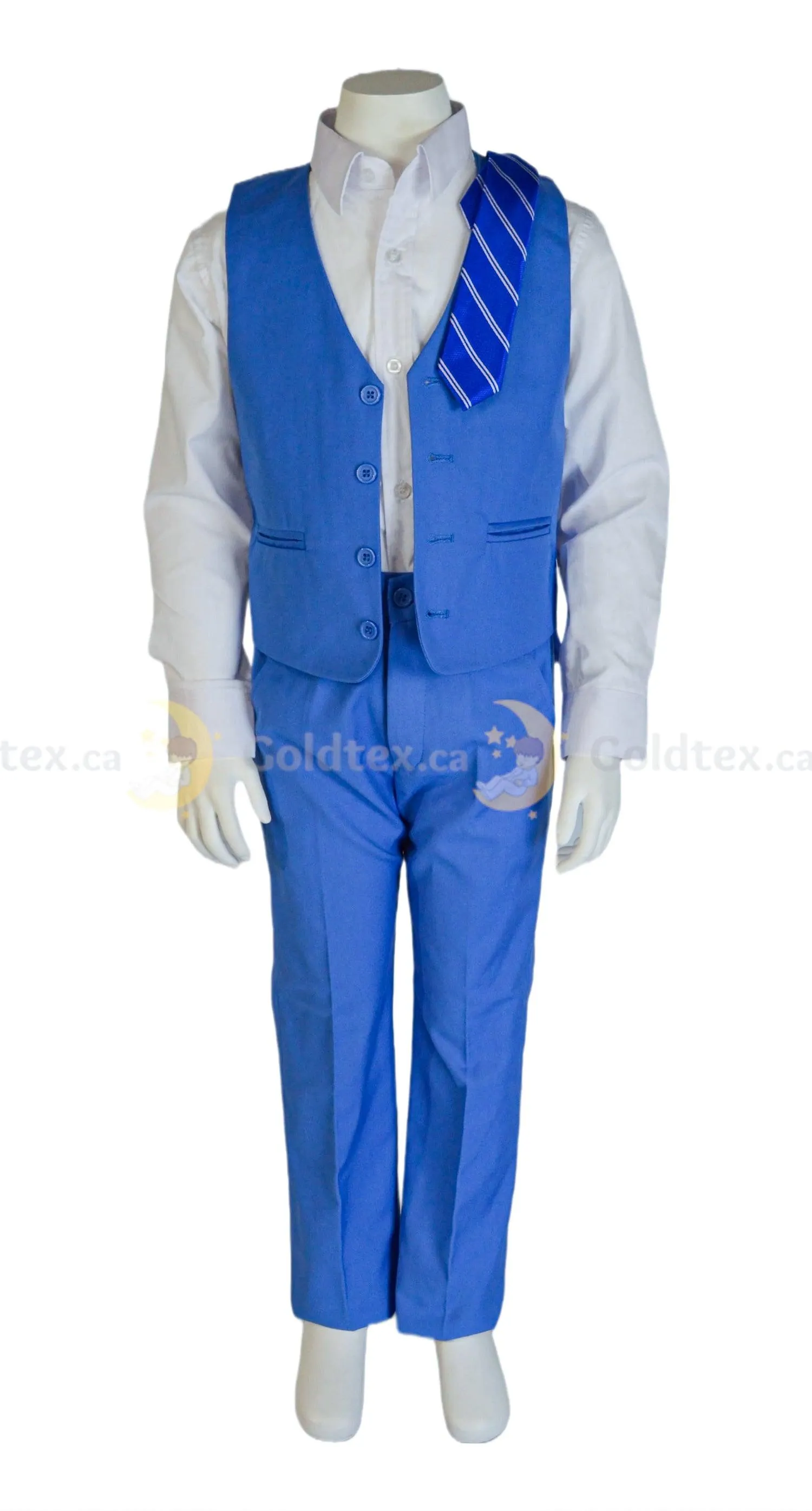 Formal Kids Wear 5-piece suit set - Sky Blue - Style 8169
