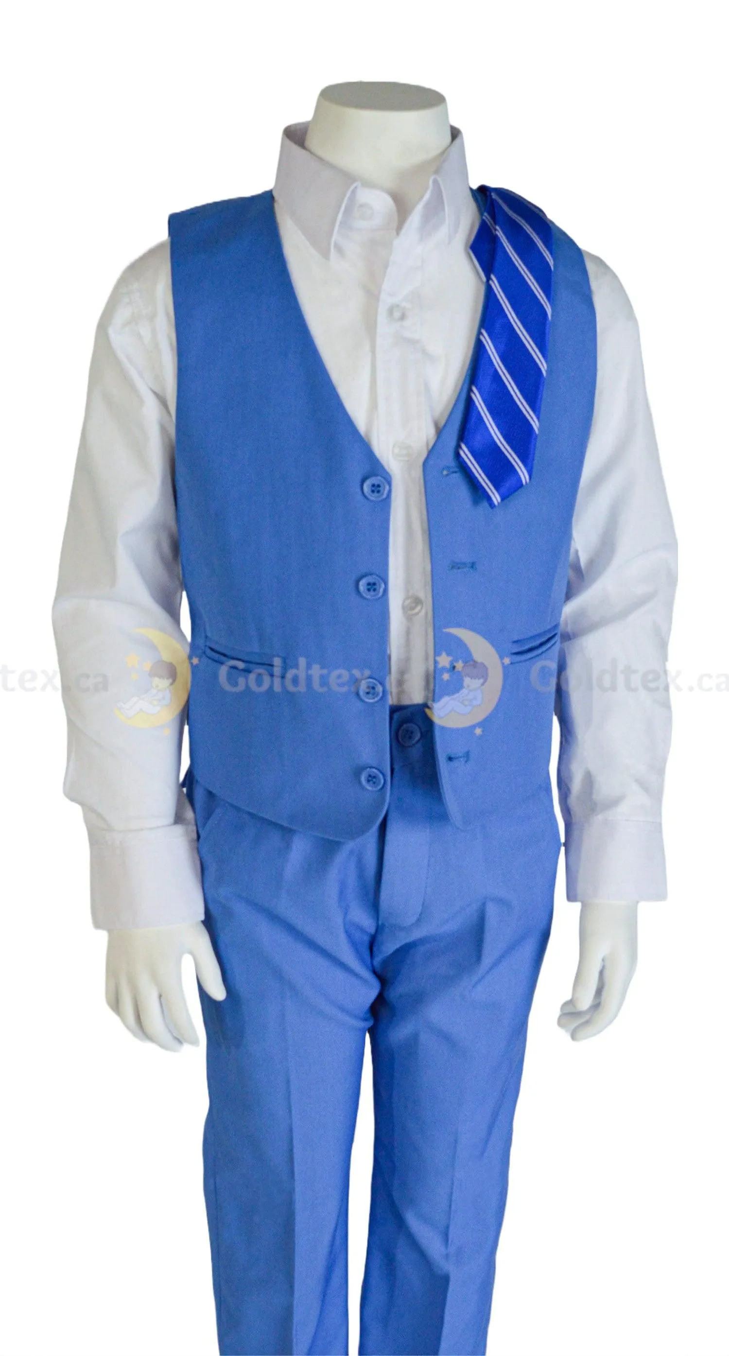 Formal Kids Wear 5-piece suit set - Sky Blue - Style 8169