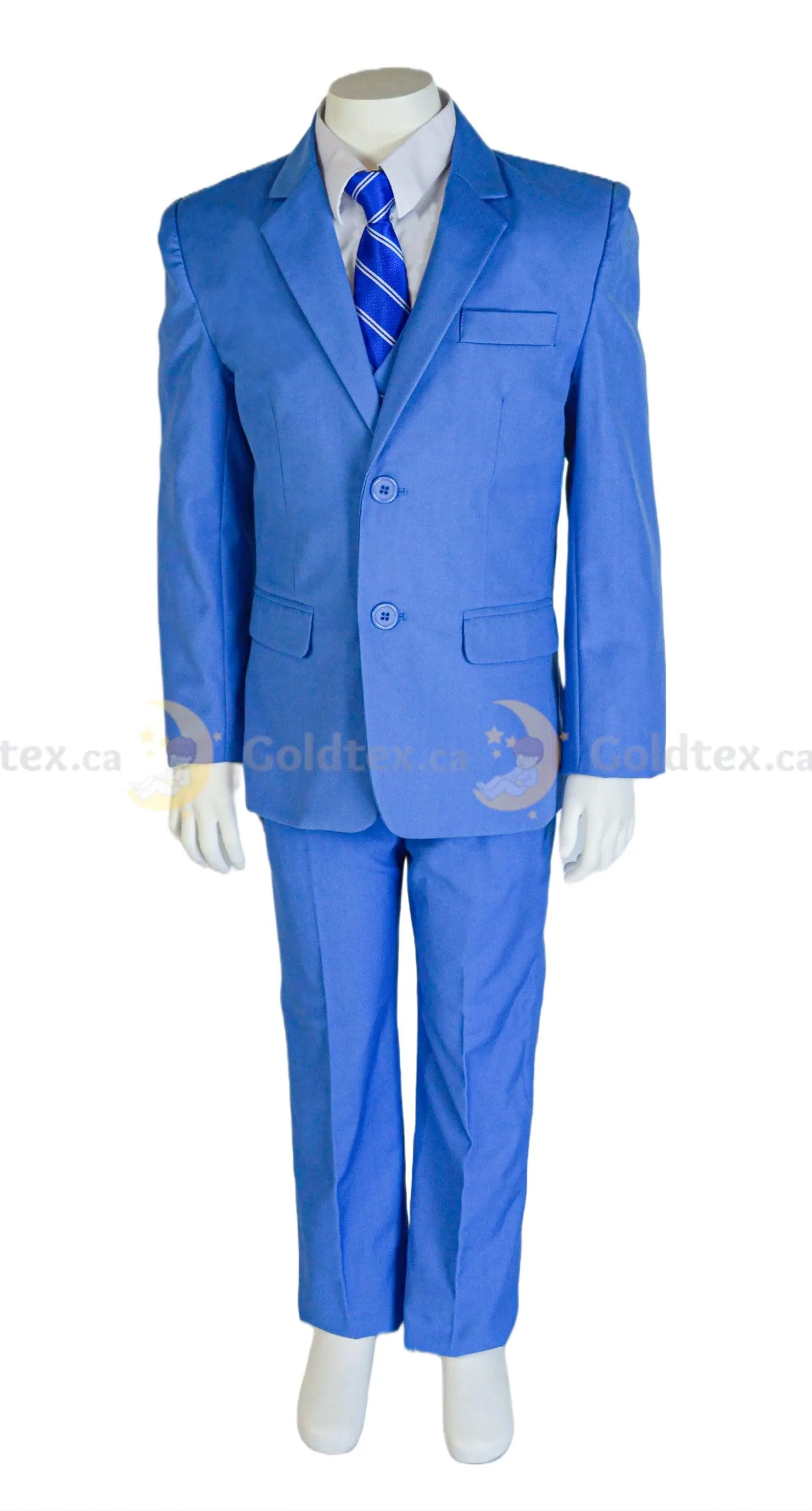 Formal Kids Wear 5-piece suit set - Sky Blue - Style 8169