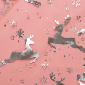 Holiday Organza Foil - Reindeer - Red
