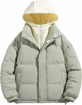 Jackets for Men Lightweight Puffer Jacket with Pockets Hooded Packable Down Jacket Warm Full Zip Winter Coats