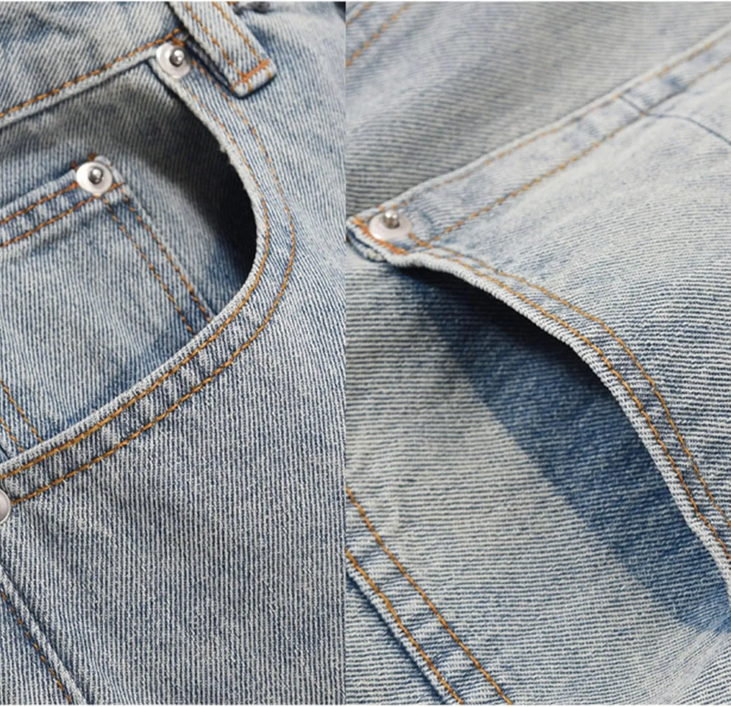 JEsilunmaMY Men's Wash Distressed Denim Pants Relaxed Fit Straight Leg Jeans Trousers Retro Fashion Comfort Baggy Jeans