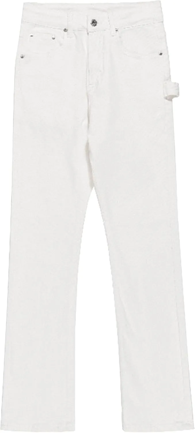 JEsilunmaMY Men's Wash Distressed Denim Pants Relaxed Fit Straight Leg Jeans Trousers Retro Fashion Comfort Baggy Jeans
