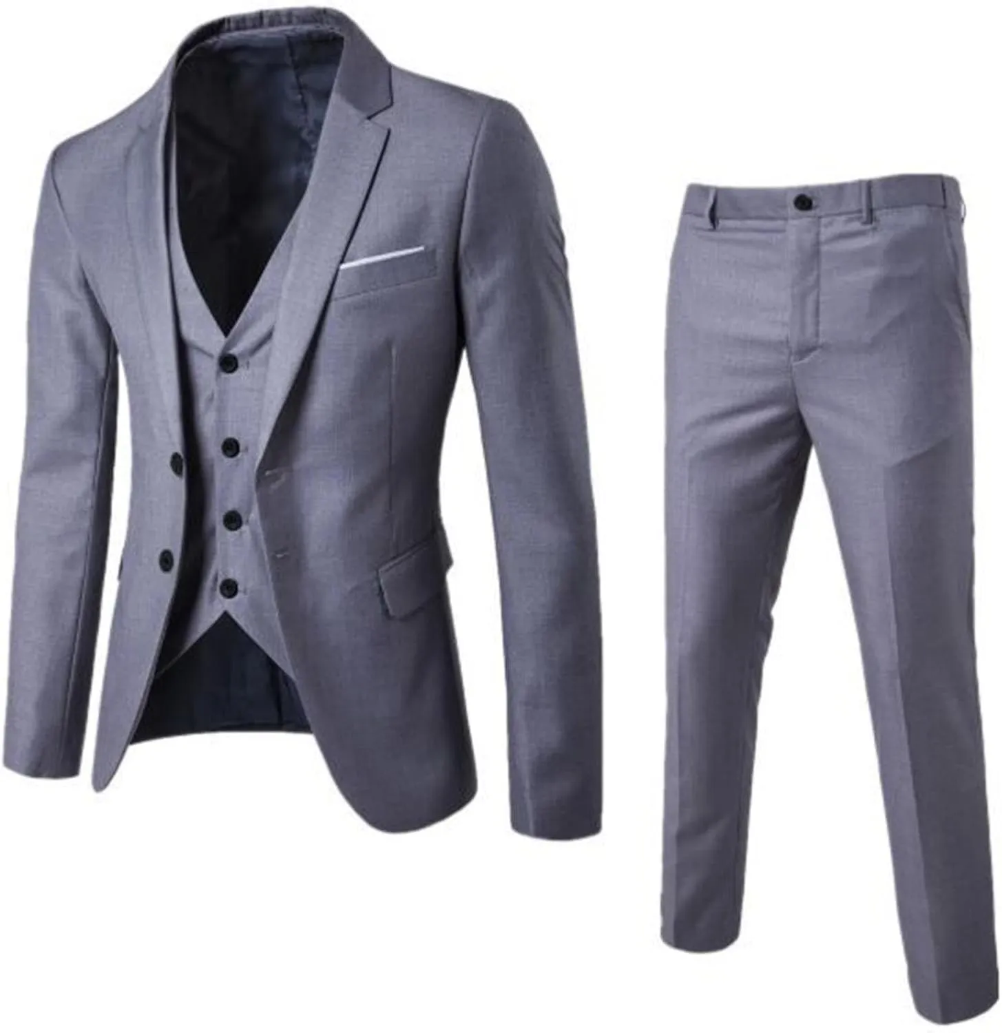 LCMTWX Men'S Suits 2024 3 Suit Business Wedding Party Jacket Vest & Pants Coat Linen Set For Men Traje Formal Para Mens