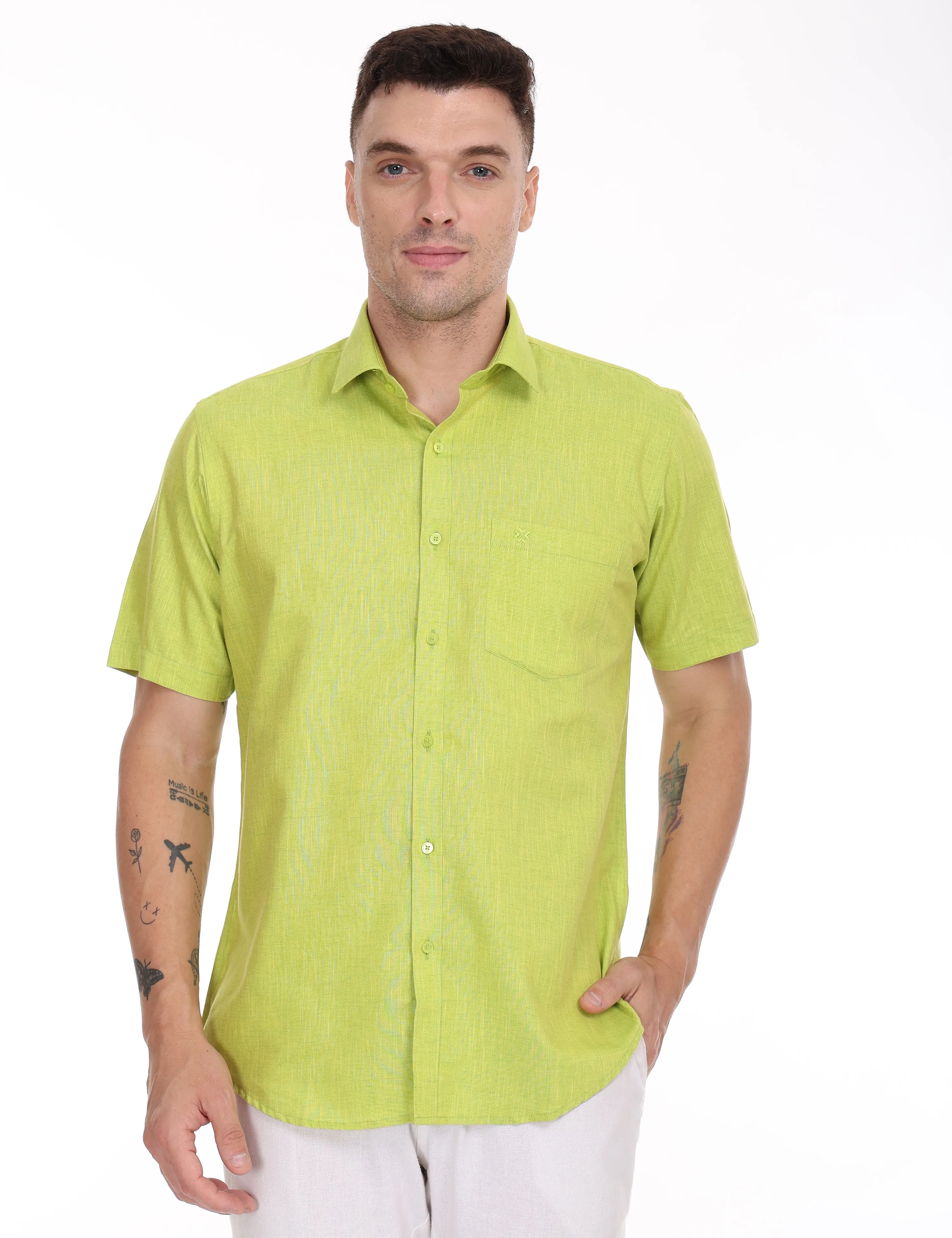 LINSEED Cotton Colour Shirt Half Sleeve - 17001