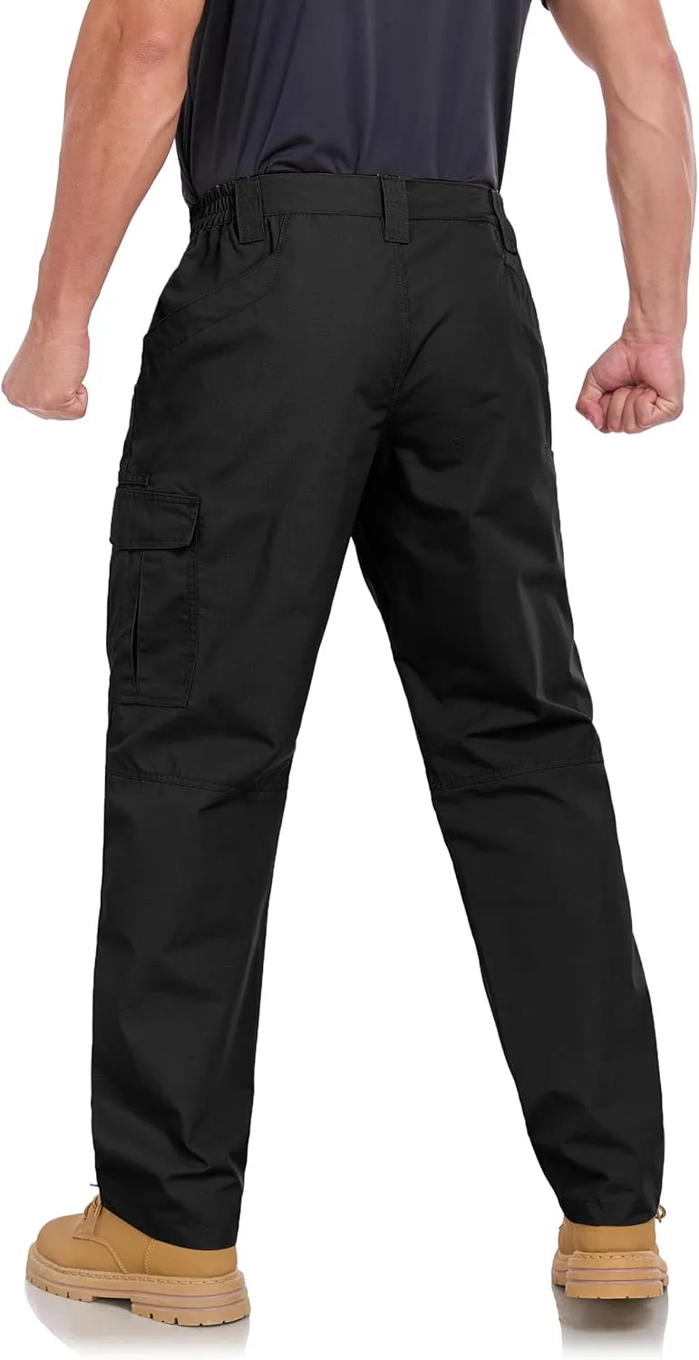Mens Cargo Work Pants Ripstop Water Resistant Outdoor Tactical Utility Pants with 7 Pockets Hiking Construction Pants