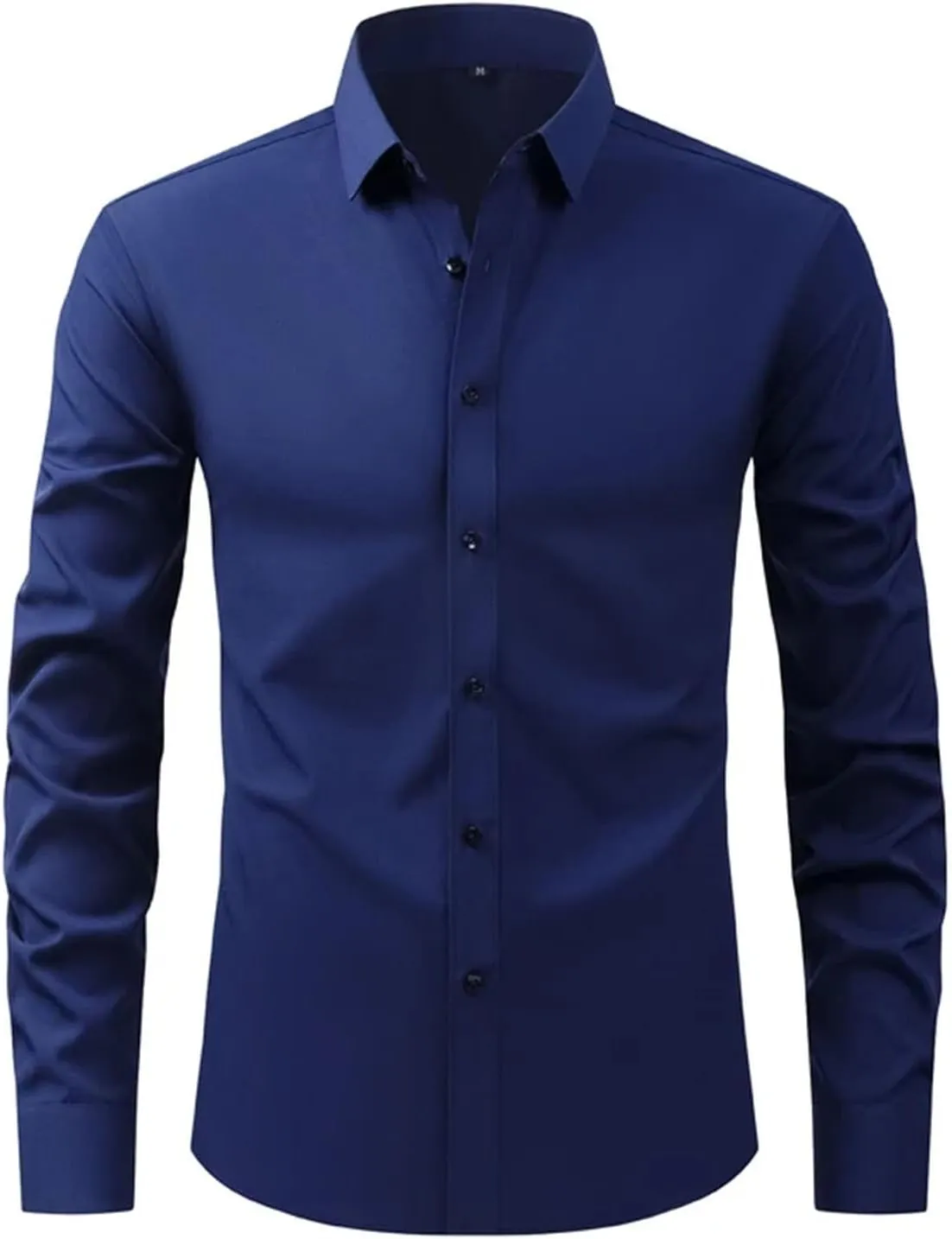 Mens Dress Shirts Wrinkle-Free Stretch Button Down Shirt Men Long Sleeve Slim Fit Formal Business