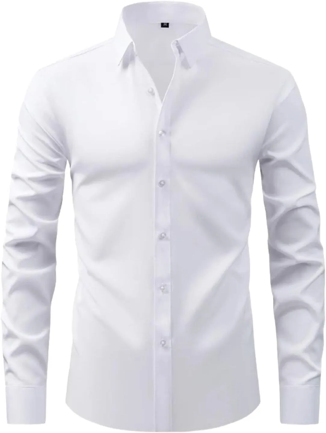 Mens Dress Shirts Wrinkle-Free Stretch Button Down Shirt Men Long Sleeve Slim Fit Formal Business