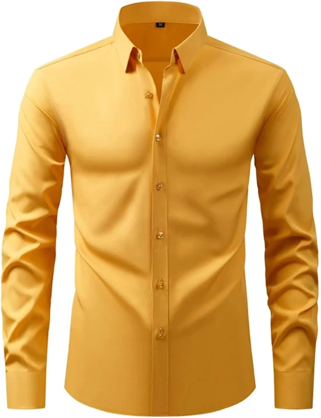 Mens Dress Shirts Wrinkle-Free Stretch Button Down Shirt Men Long Sleeve Slim Fit Formal Business