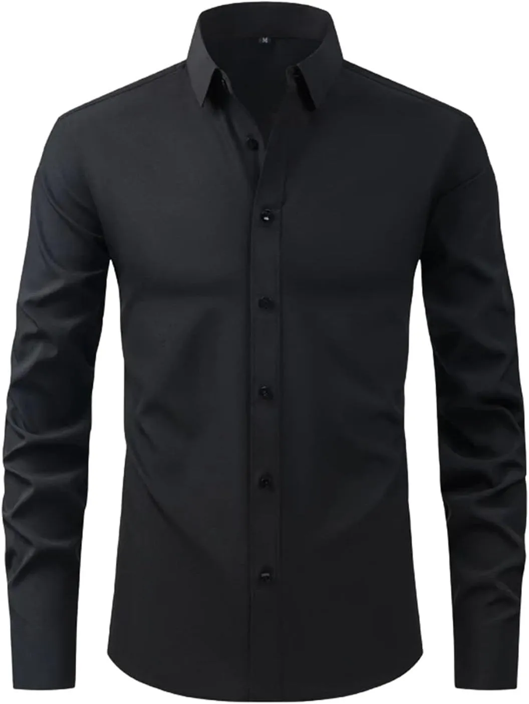 Mens Dress Shirts Wrinkle-Free Stretch Button Down Shirt Men Long Sleeve Slim Fit Formal Business