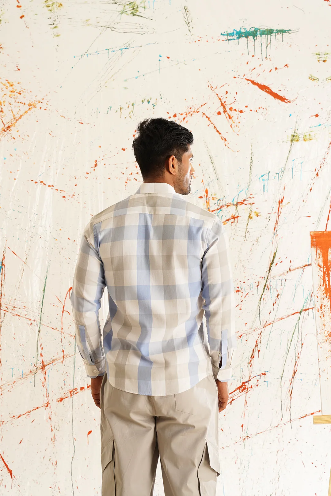 Men's Pure Cotton Checked Formal Shirts