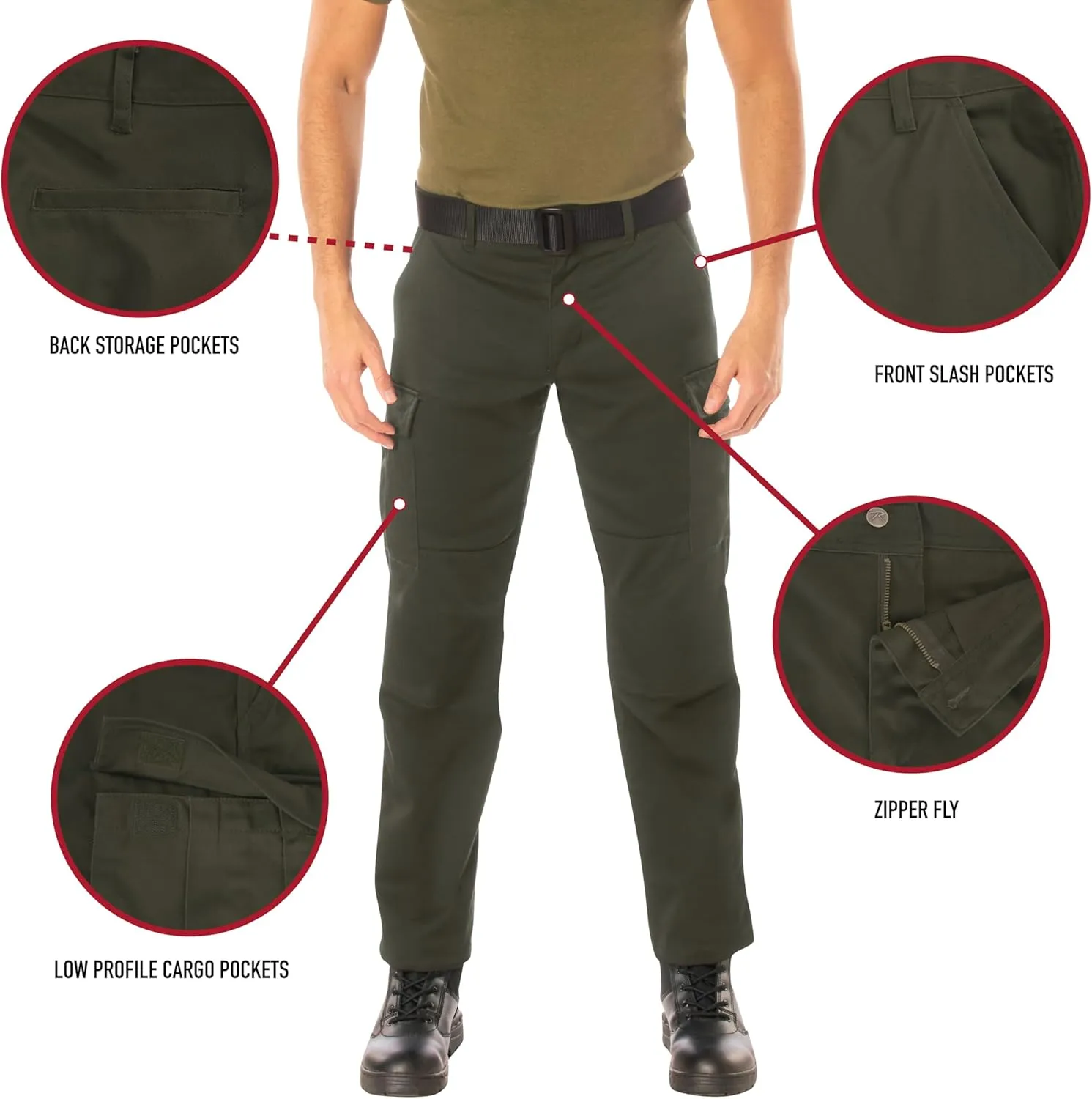 Rothco Active Flex BDU Cargo Pant – Comfort Stretch Utility Tactical Outdoor Work
