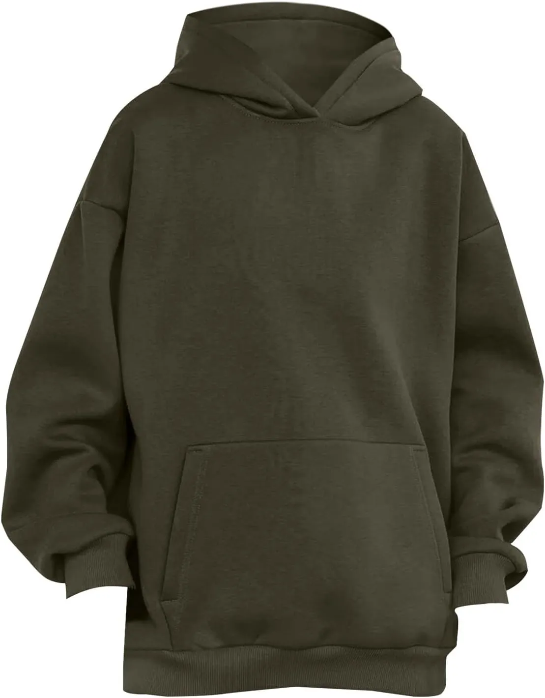 Womens Oversized Hoodies Solid Thick Warm Long Sleeve Drawstring Hooded Loose Sweatshirts Fall Winter Pullover Outfits