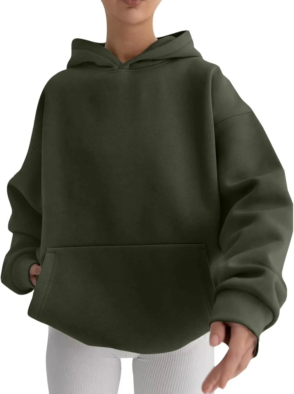 Womens Oversized Hoodies Solid Thick Warm Long Sleeve Drawstring Hooded Loose Sweatshirts Fall Winter Pullover Outfits