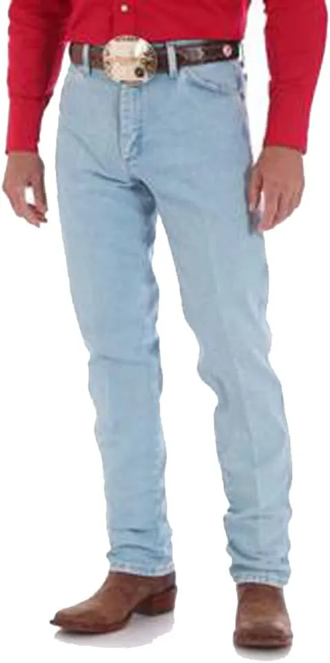 Wrangler Men's Gold Buckle Relaxed Fit Jeans 36" Inseam, Bleach, 36